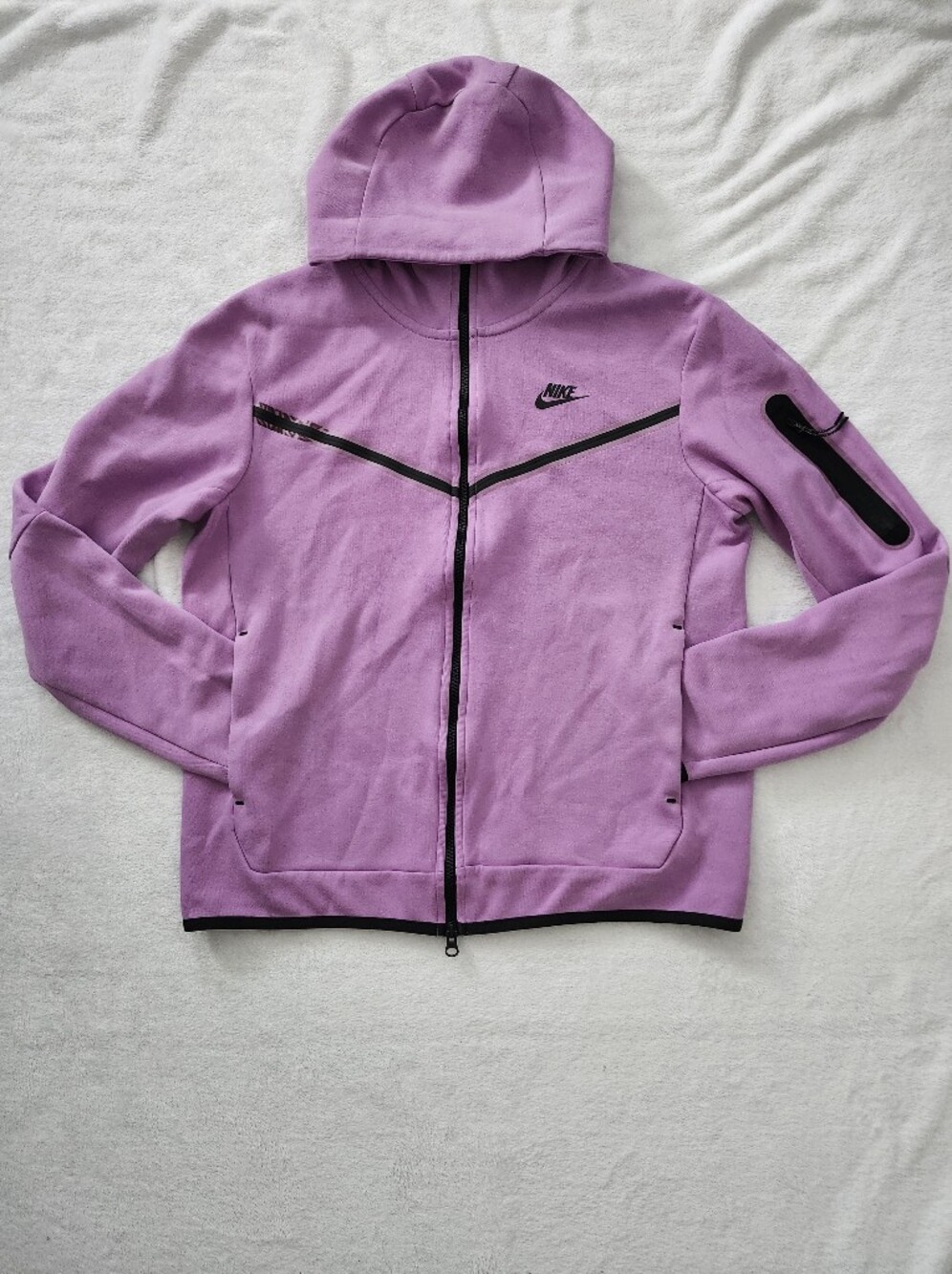 Nike Womens Medium Tech Full Zip Hoodie Lilac Athleisure Cozy Jacket | Goprcore